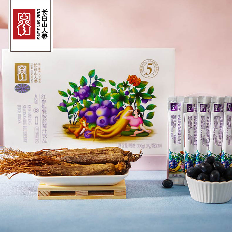 Red Ginseng Niacinamide Blueberry Juice Drink