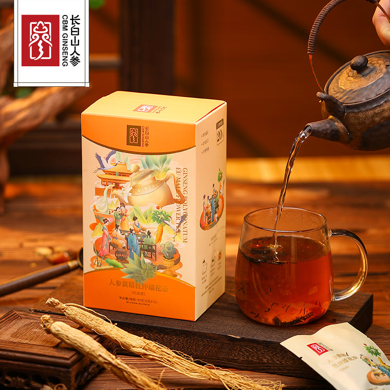 Ginseng, Polygonatum, and Eucommia Male Flower Tea