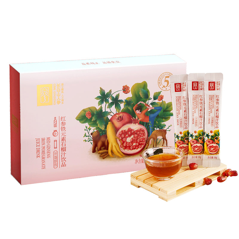 Red Ginseng Iron-Infused Pomegranate Juice Drink