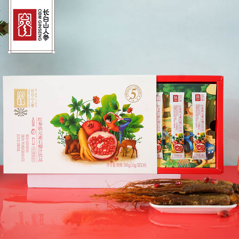 Red Ginseng Iron-Infused Pomegranate Juice Drink