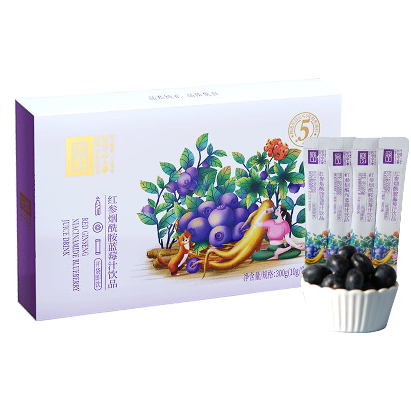 Red Ginseng Niacinamide Blueberry Juice Drink